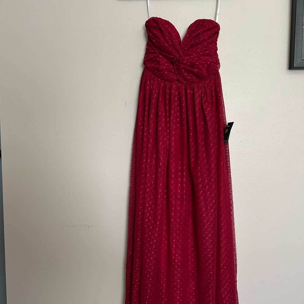 Lulu's Vibrant Red Strapless Dress
